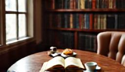 Rincón acogedor con libros en la cafetería
